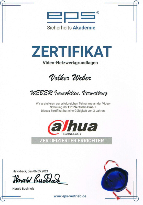 Zertifikat für Video-Netzwerkgrundlagen
